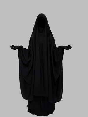 Anisa 2 Piece Jilbab Set - Saudi Black