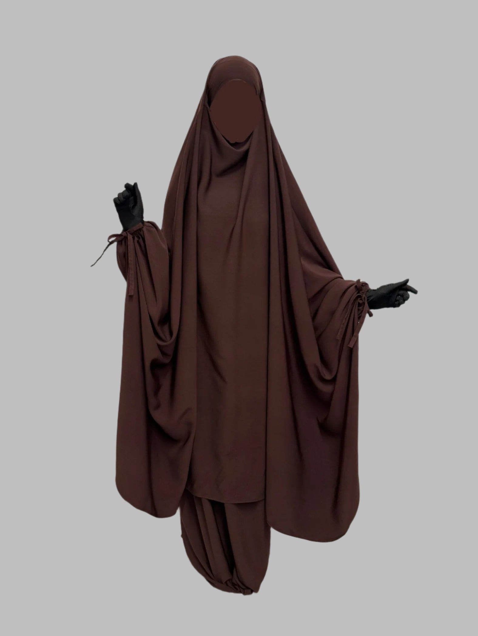 Hawwa 2 Piece Jilbab Set - Chocolate Brown