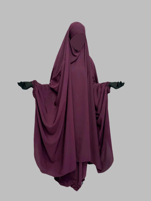 Anisa 2 Piece Jilbab Set - Plum Purple