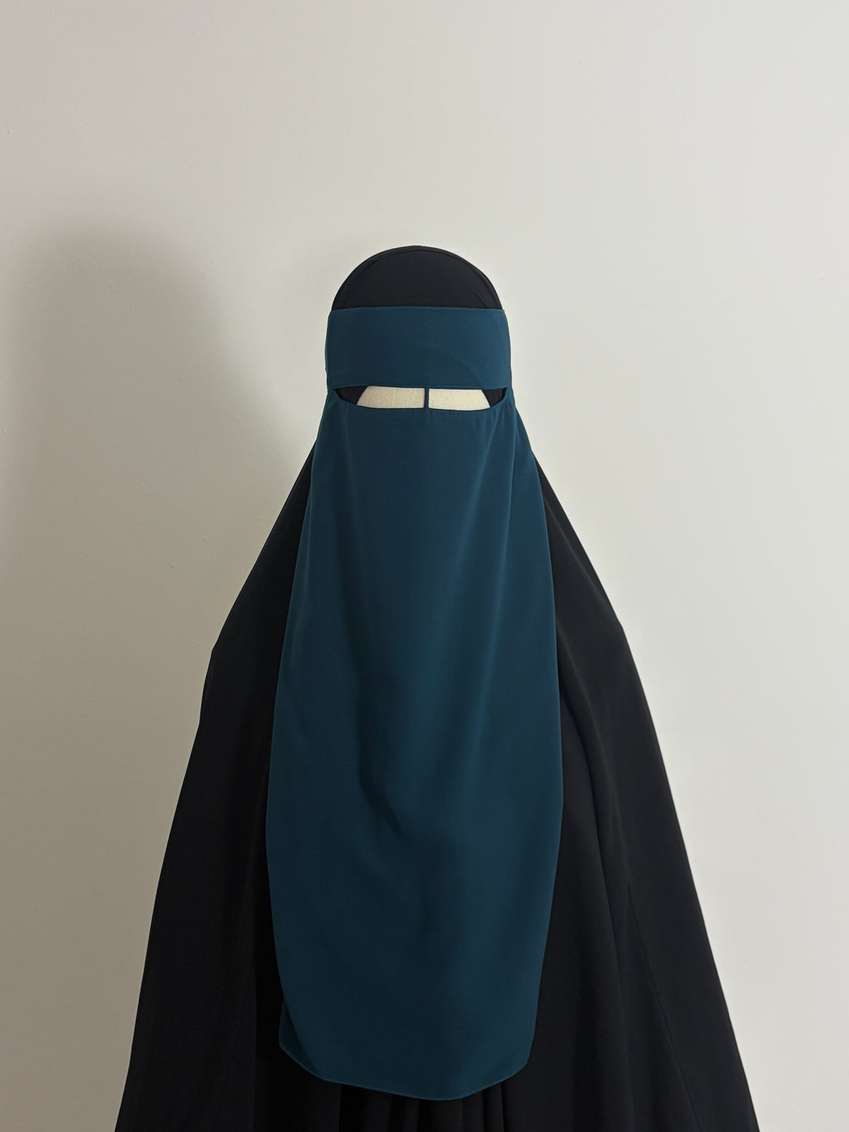 Teal nose string niqab