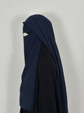 Navy triple layer niqab