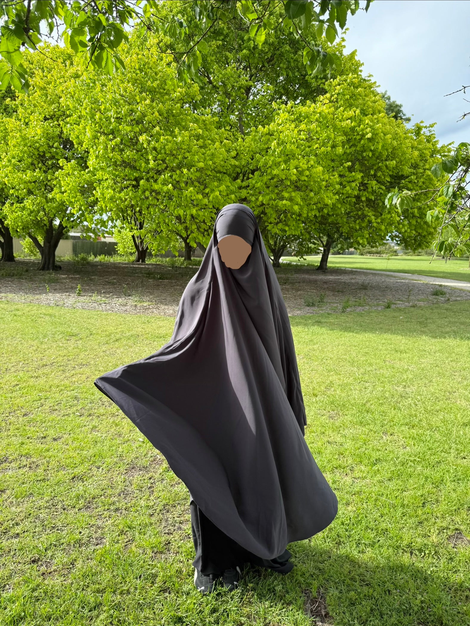 Maxi Khimar - Charcoal Grey