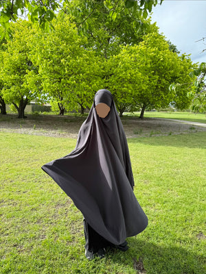 Maxi Khimar - Charcoal Grey