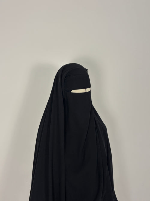 Black triple layer niqab