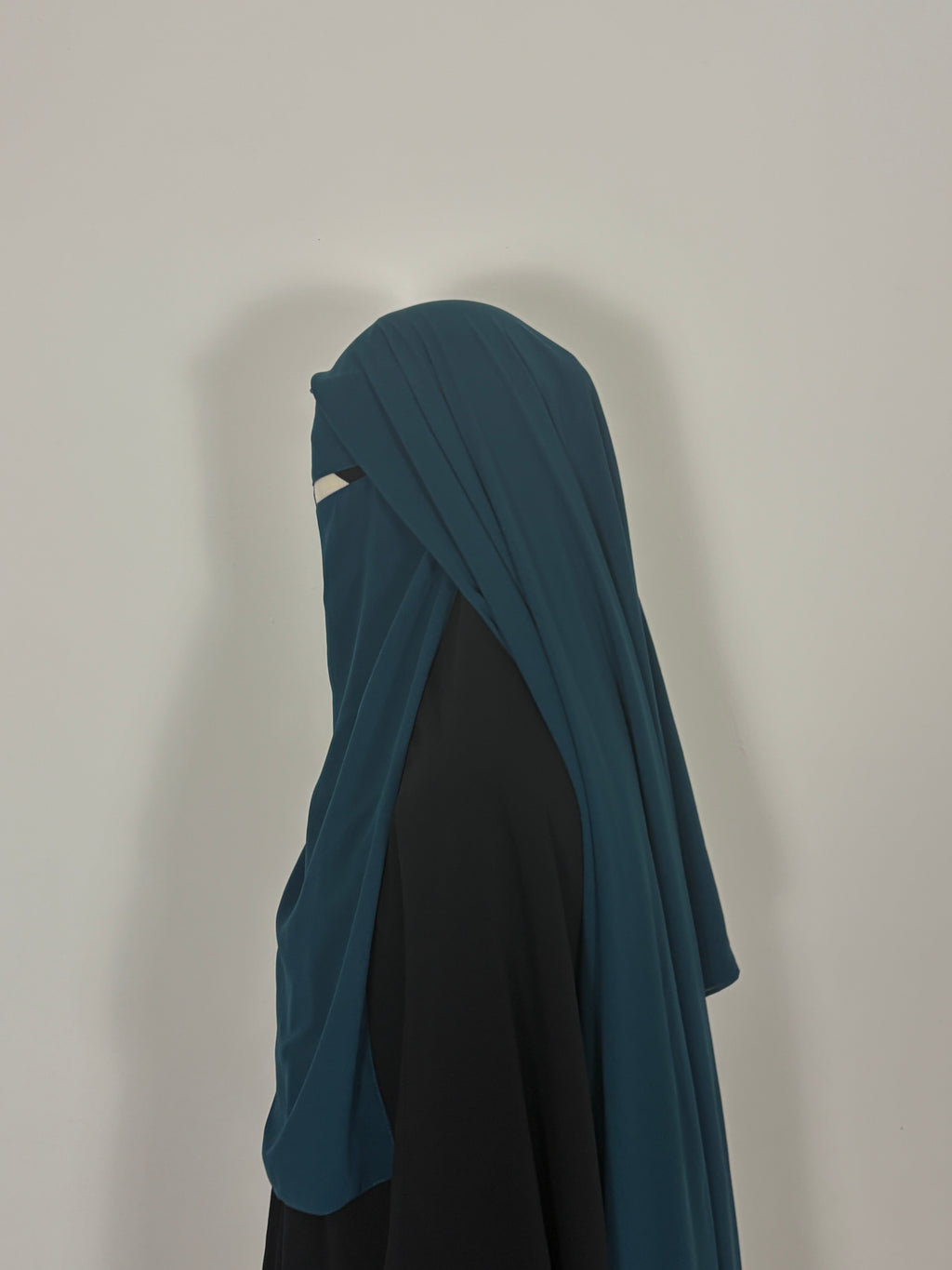 Teal triple layer niqab