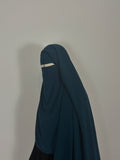 Teal triple layer niqab