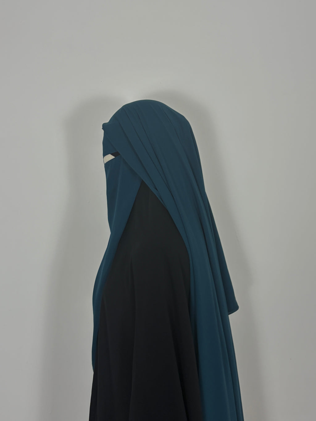 Teal triple layer niqab