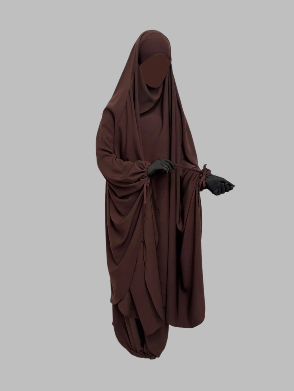 Hawwa 2 Piece Jilbab Set - Chocolate Brown